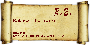 Rákóczi Euridiké névjegykártya